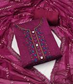 Pink embroidered chanderi salwar