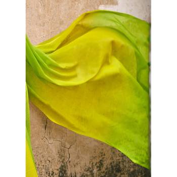 Green printed pure chiffon saree with blouse 3