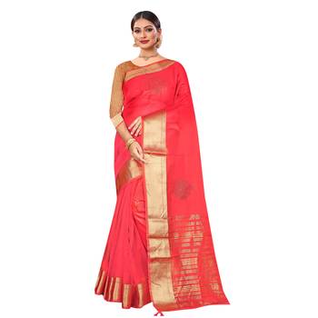 Magenta plain organza saree with blouse 1