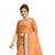 Orange woven cotton silk saree with blouse