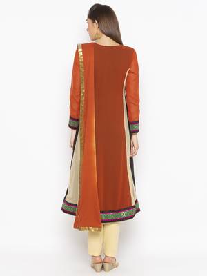 Orange embroidered georgette salwar 3