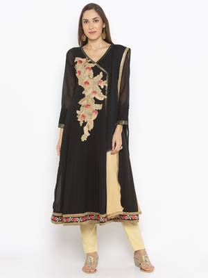 Black embroidered georgette salwar 1