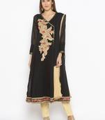 Black embroidered georgette salwar