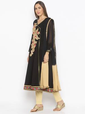 Black embroidered georgette salwar 2