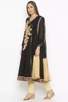 Black embroidered georgette salwar