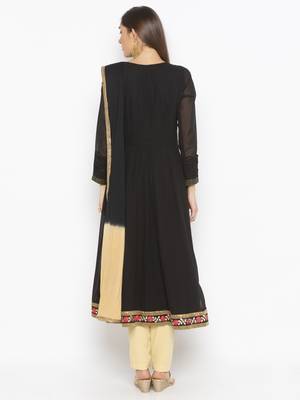 Black embroidered georgette salwar 3