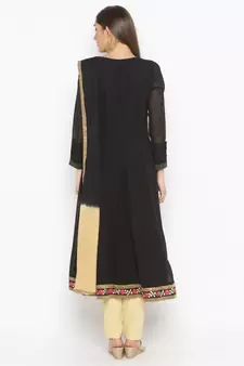 Black embroidered georgette salwar