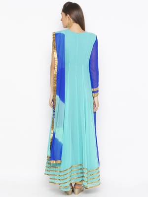 Blue embroidered georgette salwar 3