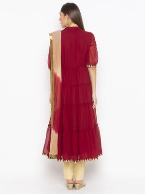 Maroon embroidered georgette salwar 3
