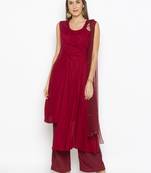 Maroon embroidered cotton salwar