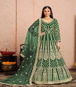Green Net Anarkali Salwar Kameez