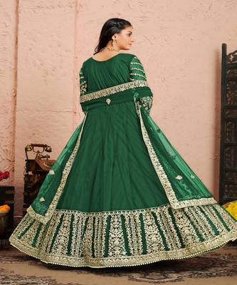 Green Net Anarkali Salwar Kameez 2