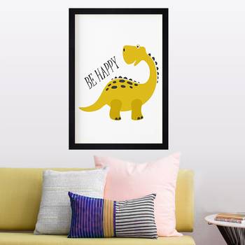 Be Happy Kids Textured Paper Framed Art Print  For Kids Room 1