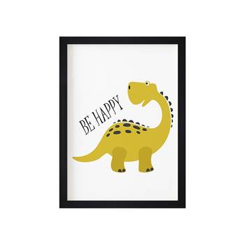 Be Happy Kids Textured Paper Framed Art Print  For Kids Room 2