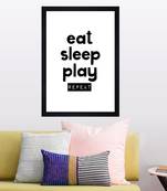 Eat Sleep Play Repeat Kids Textured Paper Framed Art Print  For Kids Room
