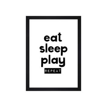 Eat Sleep Play Repeat Kids Textured Paper Framed Art Print  For Kids Room 2