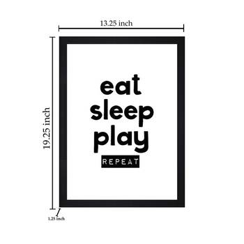 Eat Sleep Play Repeat Kids Textured Paper Framed Art Print  For Kids Room 4