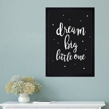 Dream Big Little One Black Kids Textured Paper Framed Art Print  For Kids Room 1