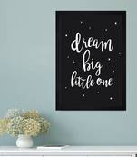Dream Big Little One Black Kids Textured Paper Framed Art Print  For Kids Room