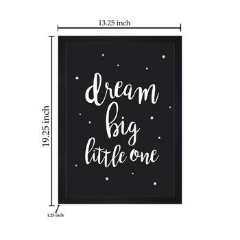 Dream Big Little One Black Kids Textured Paper Framed Art Print  For Kids Room 4