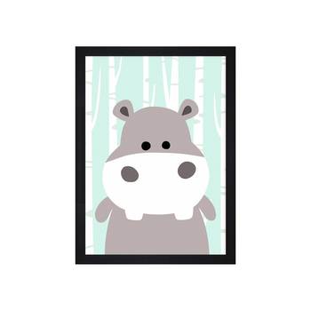 Lovely Hippopotamus  Kids Textured Paper Framed Art Print  For Kids Room 2