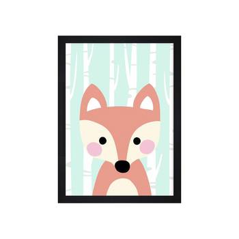 Fox Cute Art  Kids Textured Paper Framed Art Print  For Kids Room 3