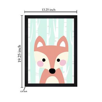 Fox Cute Art  Kids Textured Paper Framed Art Print  For Kids Room 5