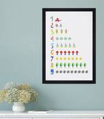 Counting Learning Kids Textured Paper Framed Art Print  For Kids Room