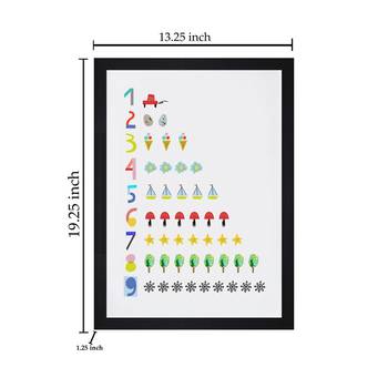 Counting Learning Kids Textured Paper Framed Art Print  For Kids Room 5