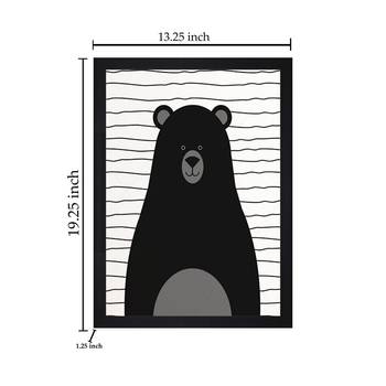 Stencil Grizzly Bear Kids Textured Paper Framed Art Print  For Kids Room 5