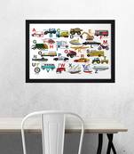 A To Z Learning Kids Textured Paper Framed Art Print  For Kids Room