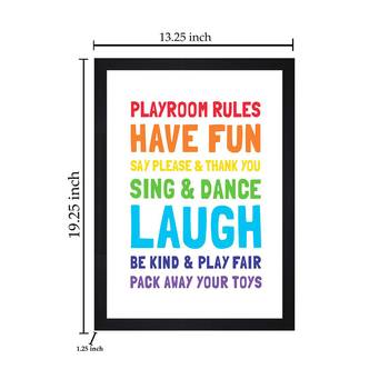 Playroom Rules  Kids Textured Paper Framed Art Print  For Kids Room 5