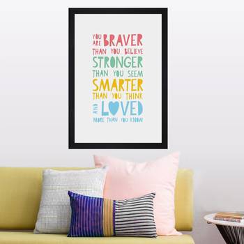 You Are Braver Kids Textured Paper Framed Art Print  For Kids Room 1