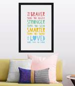 You Are Braver Kids Textured Paper Framed Art Print  For Kids Room