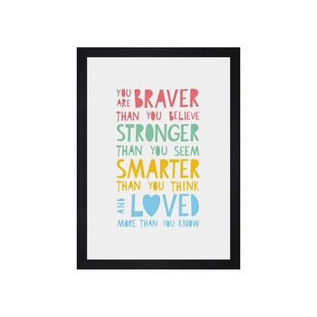 You Are Braver Kids Textured Paper Framed Art Print  For Kids Room 2