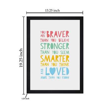 You Are Braver Kids Textured Paper Framed Art Print  For Kids Room 4