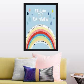 Follow The Rainbow Kids Textured Paper Framed Art Print  For Kids Room 1