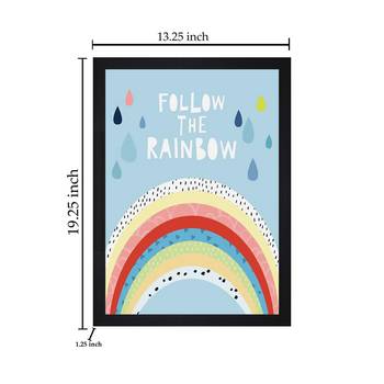 Follow The Rainbow Kids Textured Paper Framed Art Print  For Kids Room 4