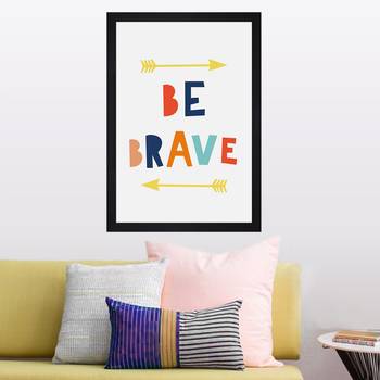 Be Brave Kids Textured Paper Framed Art Print  For Kids Room 1