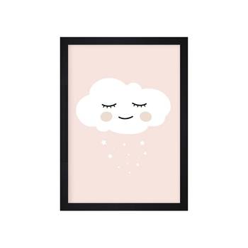 Smiling Cloud Kids Textured Paper Framed Art Print  For Kids Room 2