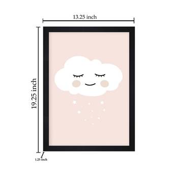 Smiling Cloud Kids Textured Paper Framed Art Print  For Kids Room 4