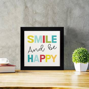 Smile And Be Happy Kids Textured Paper Framed Art Print  For Kids Room 1