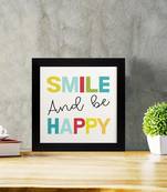 Smile And Be Happy Kids Textured Paper Framed Art Print  For Kids Room