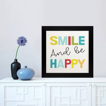 Smile And Be Happy Kids Textured Paper Framed Art Print  For Kids Room 2