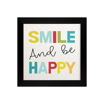 Smile And Be Happy Kids Textured Paper Framed Art Print  For Kids Room 3