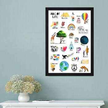 Abc Of Life  Kids Textured Paper Framed Art Print  For Kids Room 1