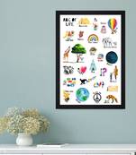Abc Of Life  Kids Textured Paper Framed Art Print  For Kids Room