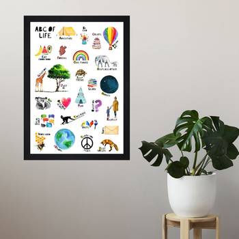 Abc Of Life  Kids Textured Paper Framed Art Print  For Kids Room 2