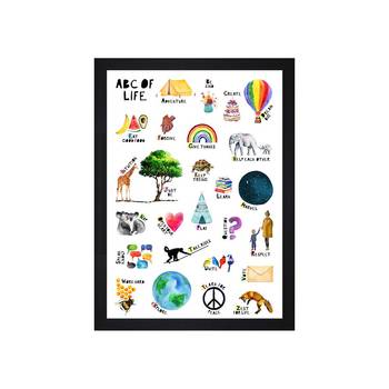 Abc Of Life  Kids Textured Paper Framed Art Print  For Kids Room 3