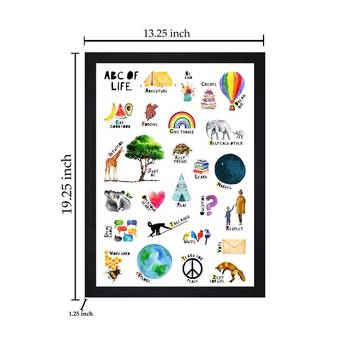Abc Of Life  Kids Textured Paper Framed Art Print  For Kids Room 5